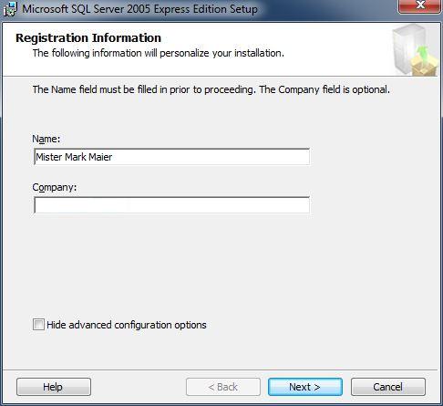 Registration and advanced configuration